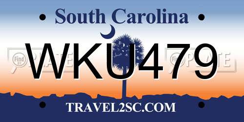 WKU479 South Carolina License Plate