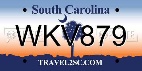 WKV879 South Carolina License Plate