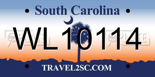 WL10114 South Carolina License Plate