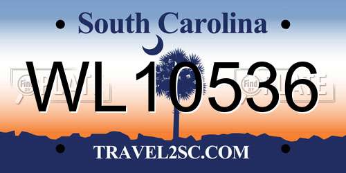 WL10536 South Carolina License Plate