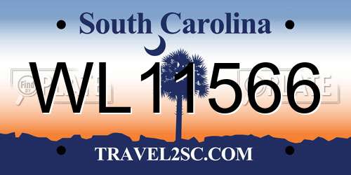 WL11566 South Carolina License Plate