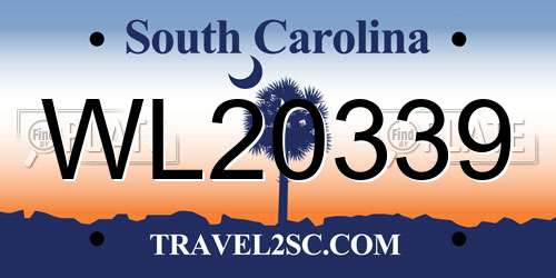 WL20339 South Carolina License Plate