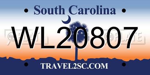 WL20807 South Carolina License Plate