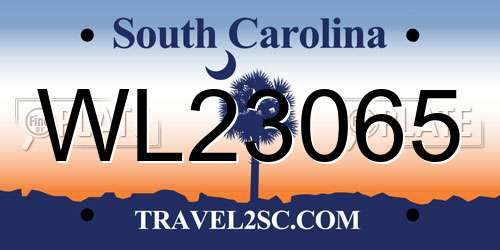 WL23065 South Carolina License Plate