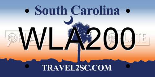 WLA200 South Carolina License Plate
