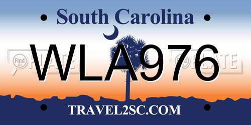 WLA976 South Carolina License Plate