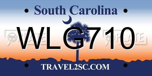 WLG710 South Carolina License Plate