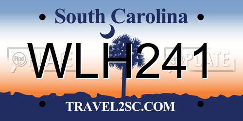 WLH241 South Carolina License Plate