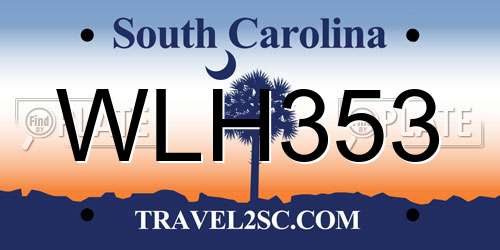 WLH353 South Carolina License Plate