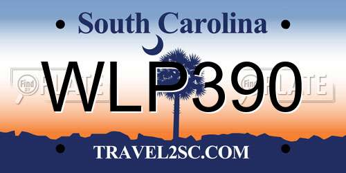 WLP390 South Carolina License Plate