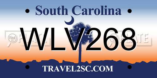 WLV268 South Carolina License Plate