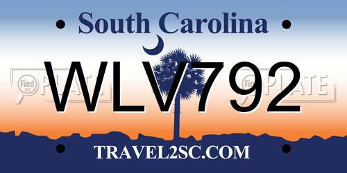WLV792 South Carolina License Plate