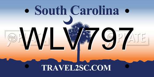 WLV797 South Carolina License Plate