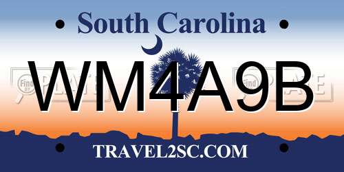 WM4A9B South Carolina License Plate