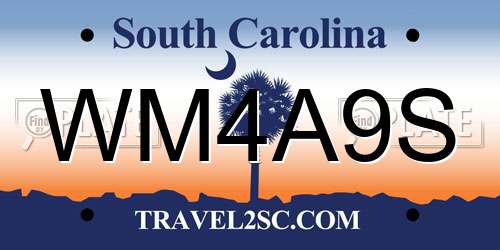 WM4A9S South Carolina License Plate