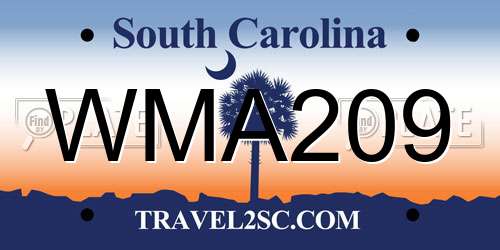 WMA209 South Carolina License Plate