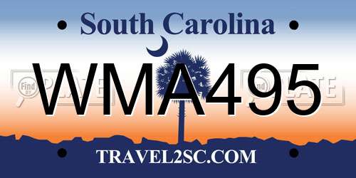WMA495 South Carolina License Plate