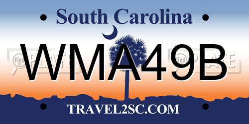 WMA49B South Carolina License Plate