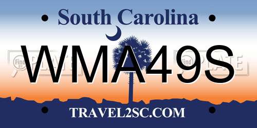 WMA49S South Carolina License Plate