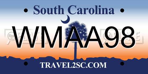 WMAA98 South Carolina License Plate