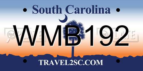 WMB192 South Carolina License Plate