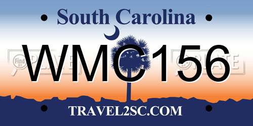 WMC156 South Carolina License Plate