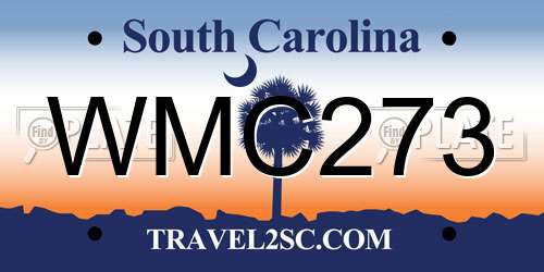 WMC273 South Carolina License Plate