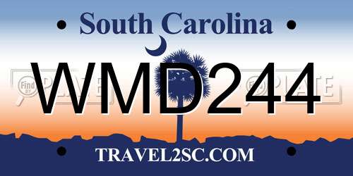 WMD244 South Carolina License Plate