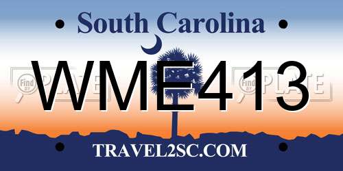 WME413 South Carolina License Plate