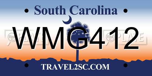 WMG412 South Carolina License Plate