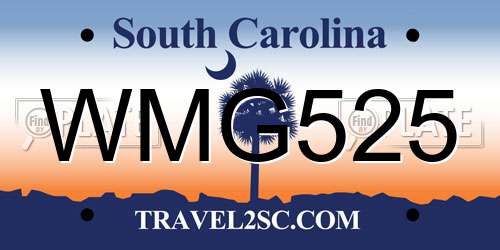 WMG525 South Carolina License Plate