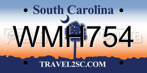 WMH754 South Carolina License Plate