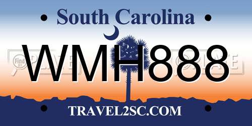 WMH888 South Carolina License Plate
