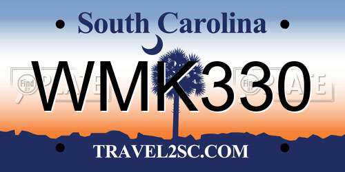 WMK330 South Carolina License Plate