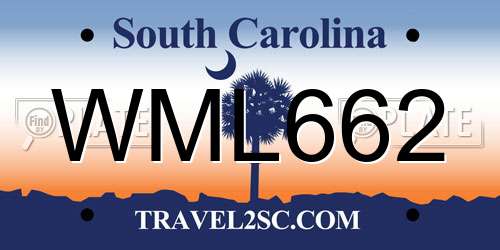 WML662 South Carolina License Plate