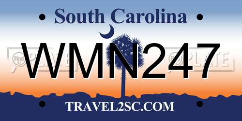 WMN247 South Carolina License Plate