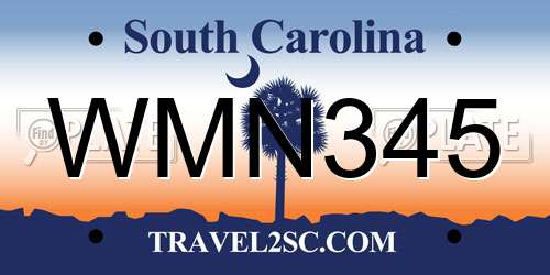 WMN345 South Carolina License Plate