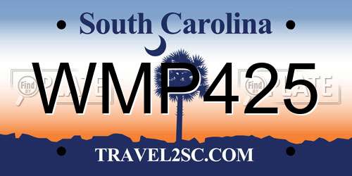 WMP425 South Carolina License Plate