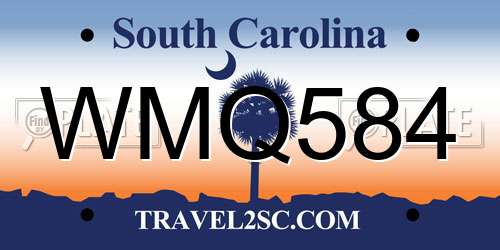 WMQ584 South Carolina License Plate