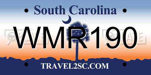 WMR190 South Carolina License Plate