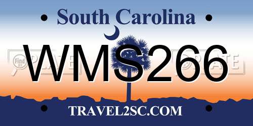 WMS266 South Carolina License Plate
