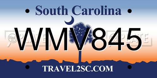 WMV845 South Carolina License Plate