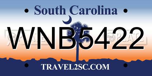 WNB5422 South Carolina License Plate