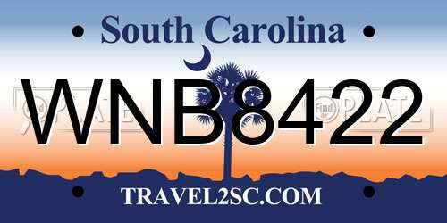 WNB8422 South Carolina License Plate