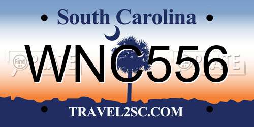 WNC556 South Carolina License Plate