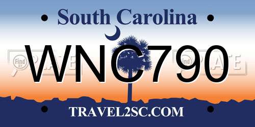 WNC790 South Carolina License Plate