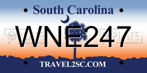 WNE247 South Carolina License Plate