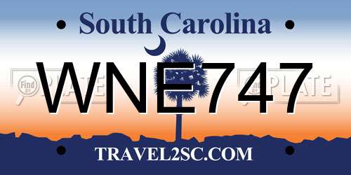 WNE747 South Carolina License Plate