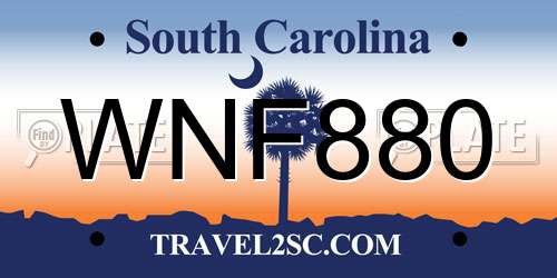 WNF880 South Carolina License Plate