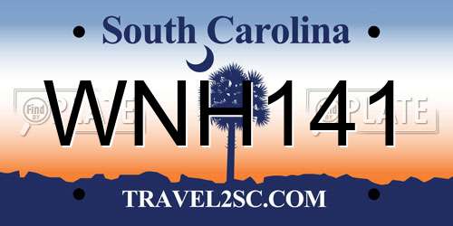 WNH141 South Carolina License Plate